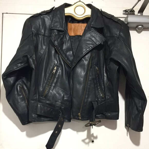 VINTAGE CUSTOM LEATHER MOTO JACKETS SIZE S - Picture 4 of 10